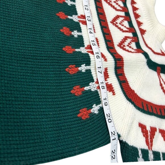 Vintage JC Penney Mockneck Geometric Nordic Print Ski Sweater - Men's Size Large - Picture 4 of 5